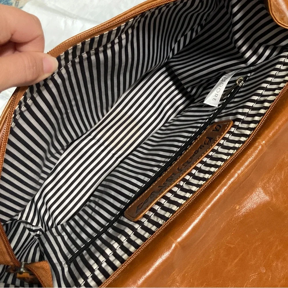 Kelly Moore + A Beautiful Mess Brown Camera Diaper Messenger Bag